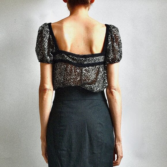 Yves Saint Laurent Semi-Sheered 100% Silk Blouse/Top - Picture 2 of 10